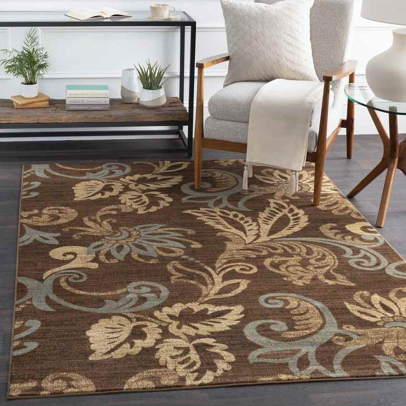 Stettler Cottage Dark Brown Area Rug