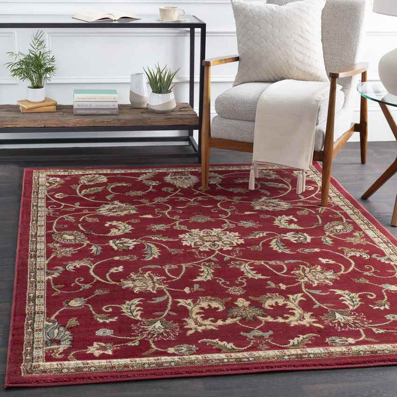 George Traditional Brick Area Rug