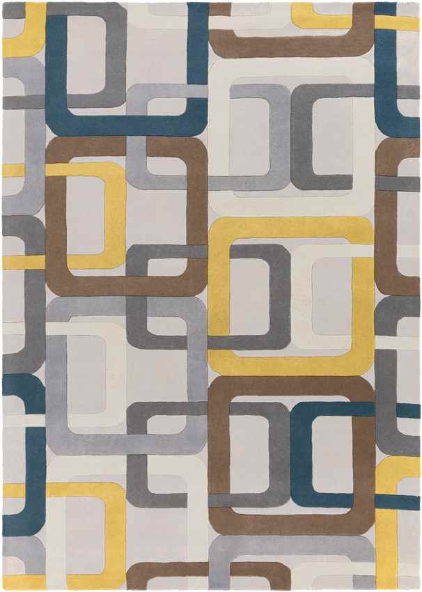 Tofield Modern Gray/Ivory/Mustard Area Rug