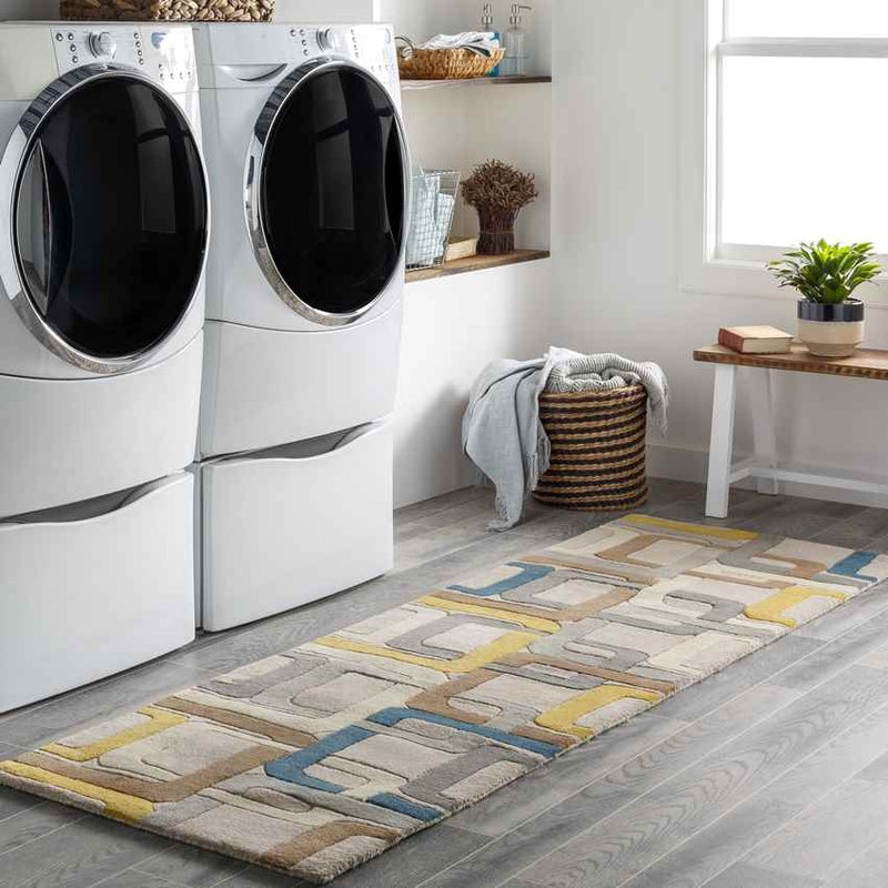 Tofield Modern Gray/Ivory/Mustard Area Rug