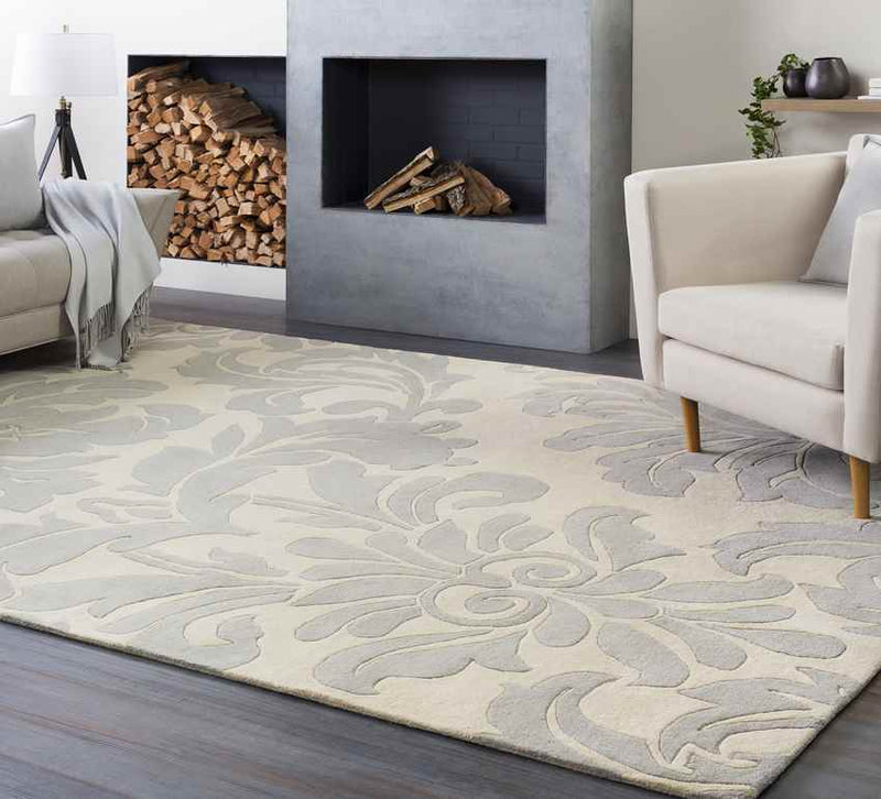 Trochu Traditional Medium Gray Area Rug