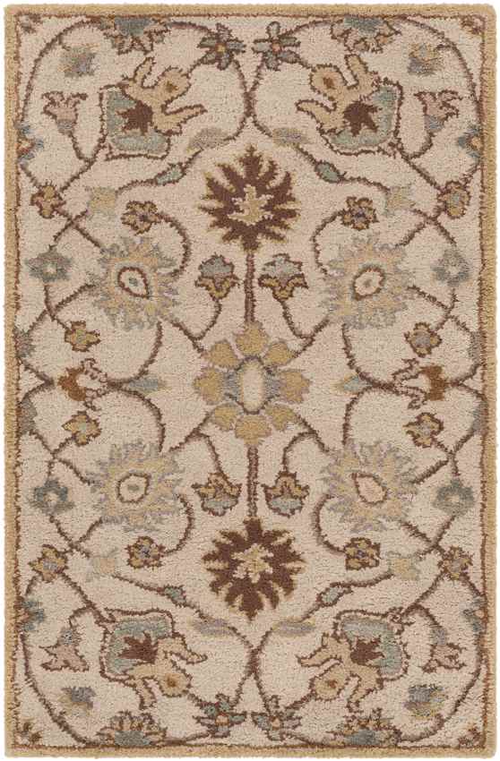 Two Hills Traditional Khaki Area Rug