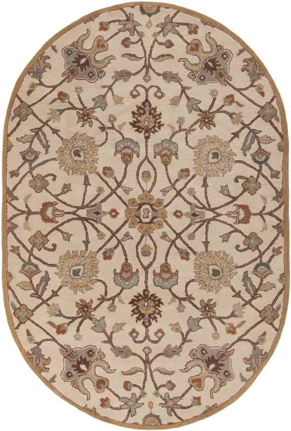 Two Hills Traditional Khaki Area Rug