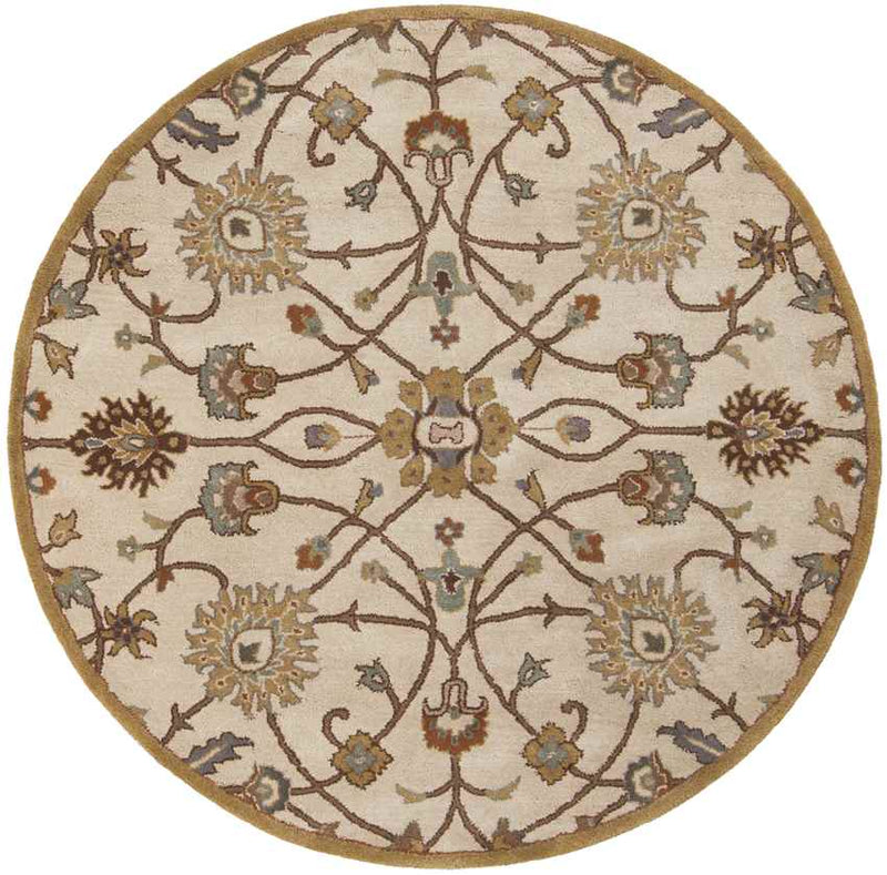 Two Hills Traditional Khaki Area Rug