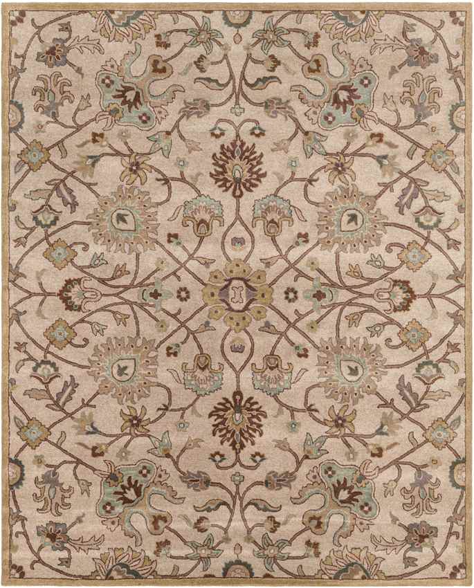 Two Hills Traditional Khaki Area Rug