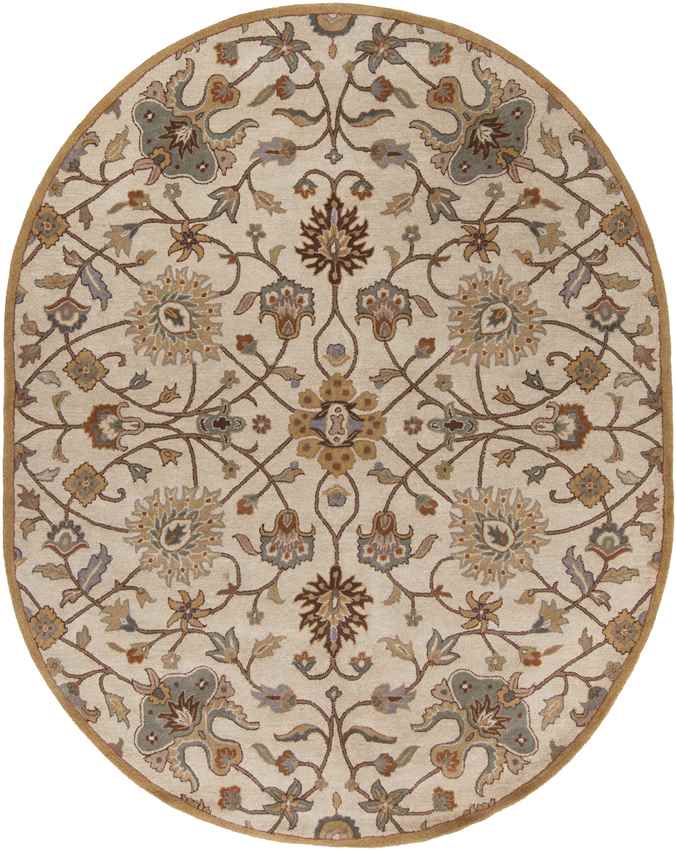 Two Hills Traditional Khaki Area Rug