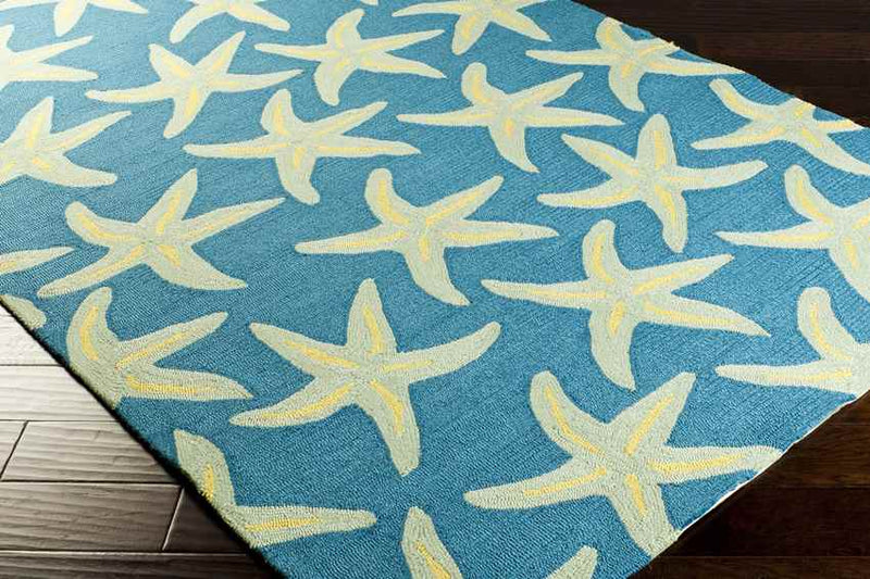 Halluin Coastal Bright Blue Area Rug