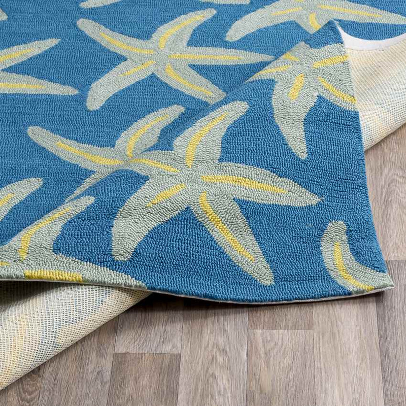 Halluin Coastal Bright Blue Area Rug