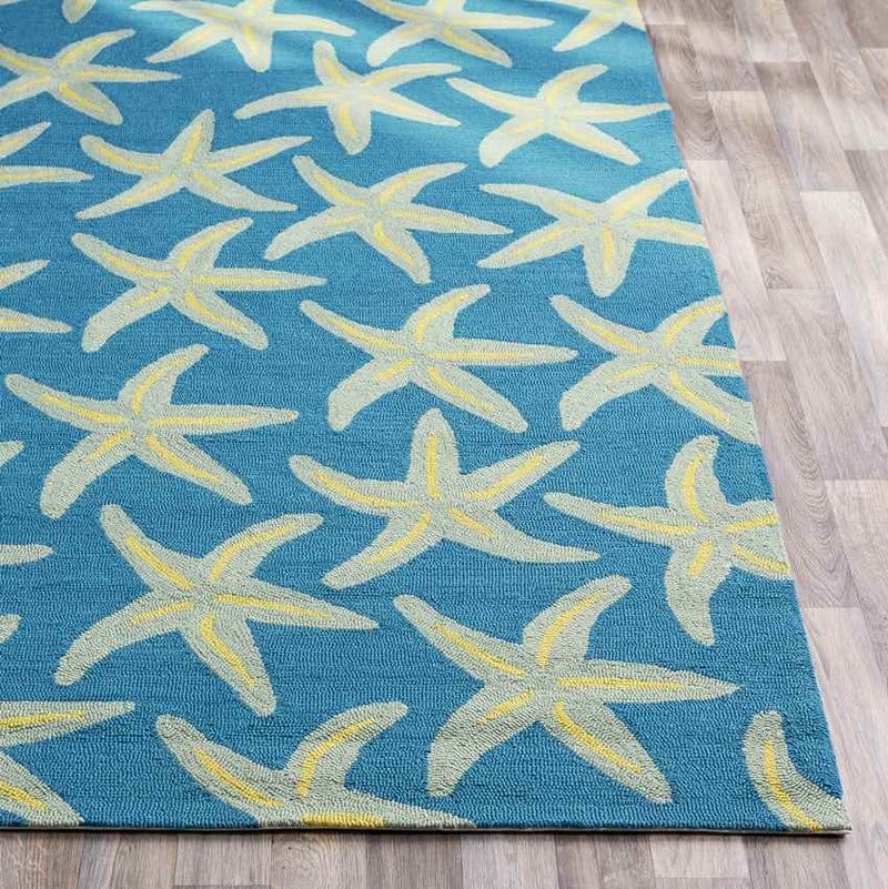 Halluin Coastal Bright Blue Area Rug