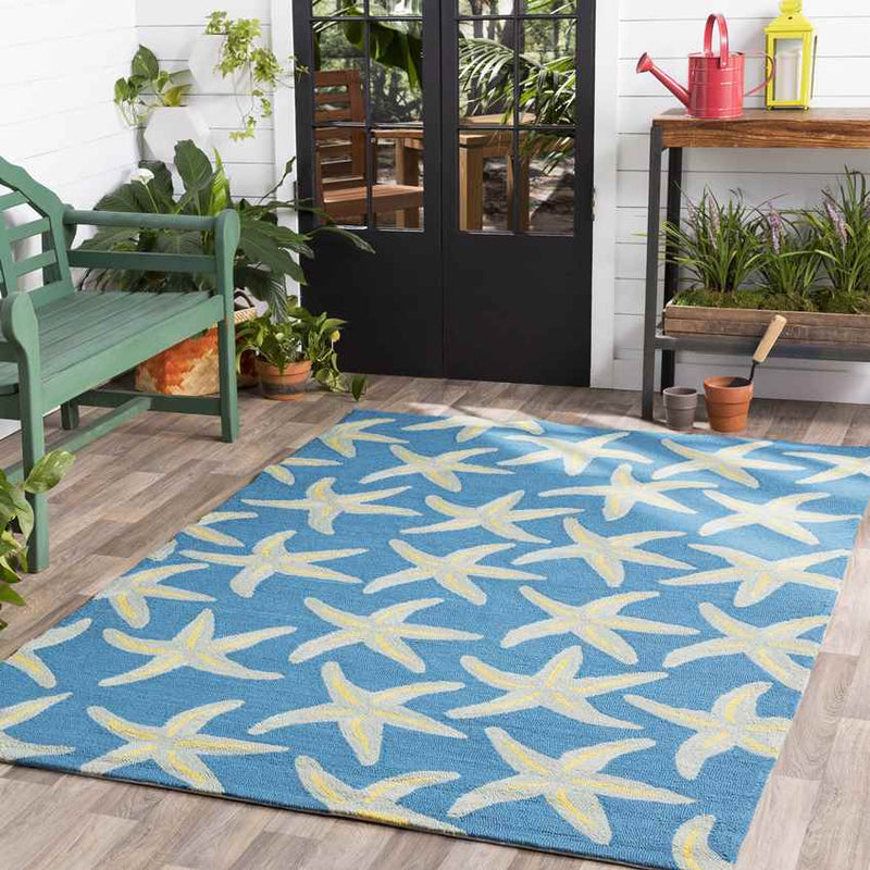 Halluin Coastal Bright Blue Area Rug