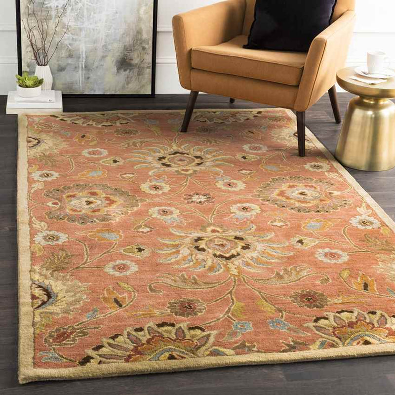 Eckville Traditional Rust Area Rug