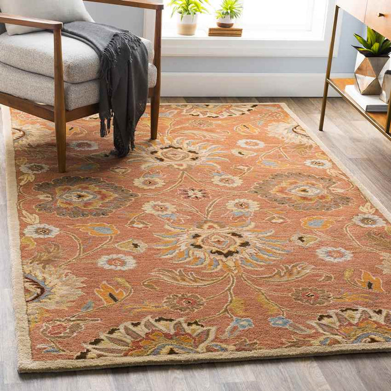 Eckville Traditional Rust Area Rug