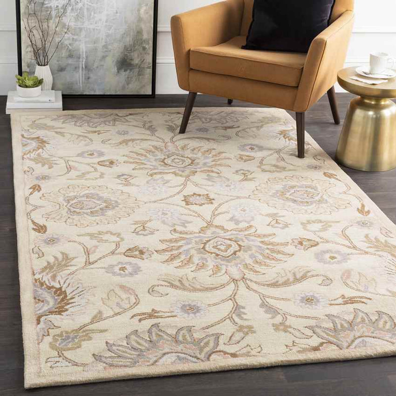 Eckville Traditional Cream Area Rug