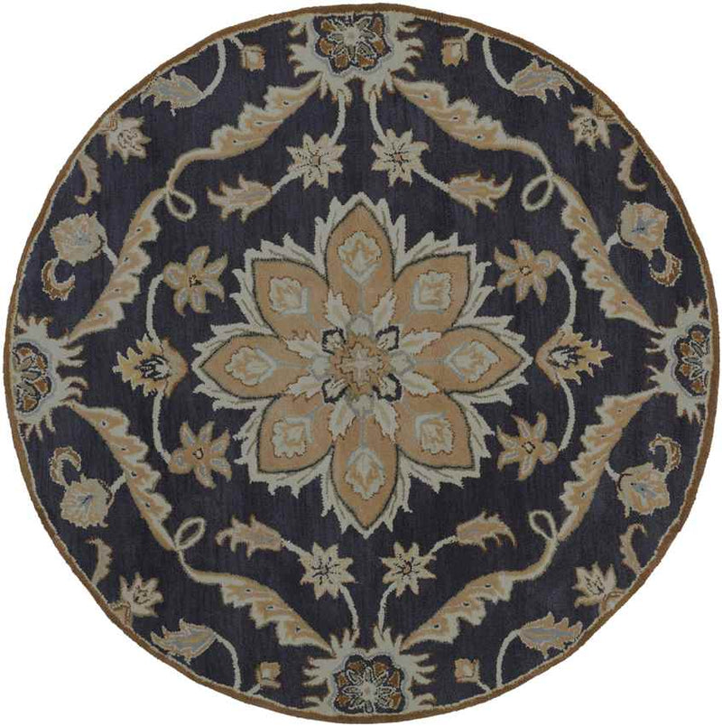 Carman Traditional Navy Area Rug