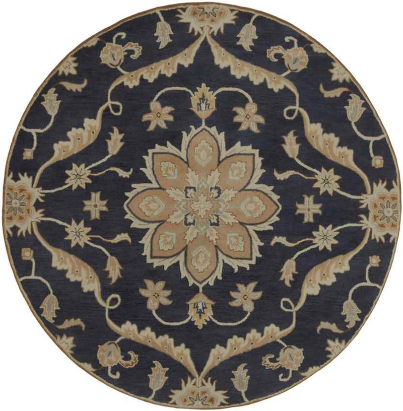 Carman Traditional Navy Area Rug