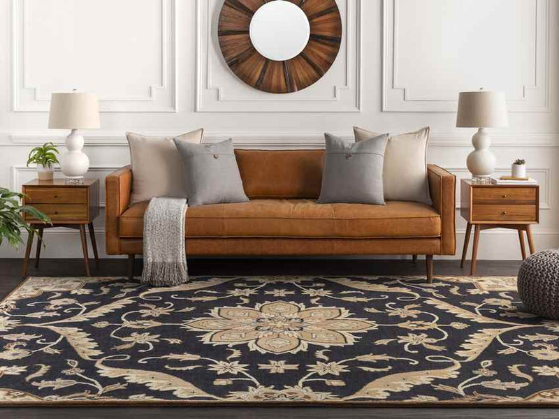 Carman Traditional Navy Area Rug