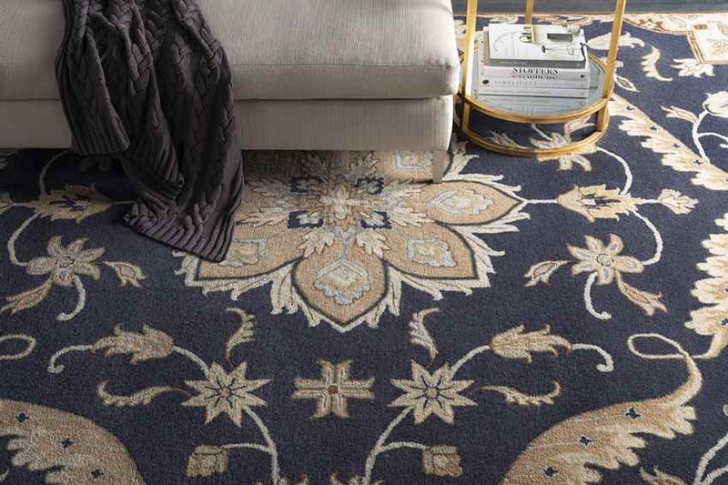 Carman Traditional Navy Area Rug