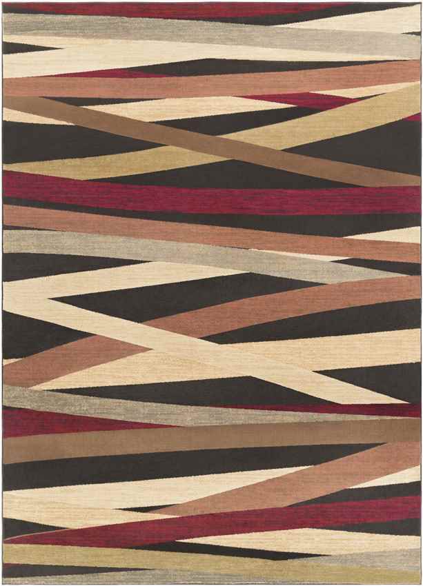 Biberbach Modern Burgundy Area Rug