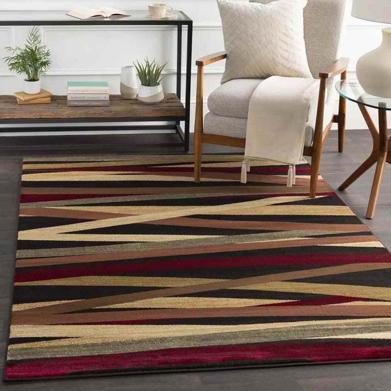 Biberbach Modern Burgundy Area Rug