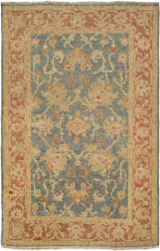 Snow Lake Traditional Teal Area Rug