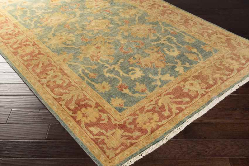 Snow Lake Traditional Teal Area Rug