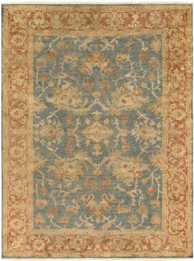 Snow Lake Traditional Teal Area Rug