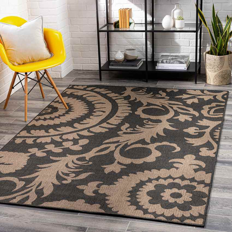 Nancy Cottage Medium Black Area Rug