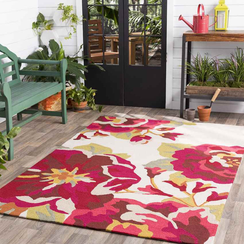 Wasquehal Cottage Brick Red Area Rug