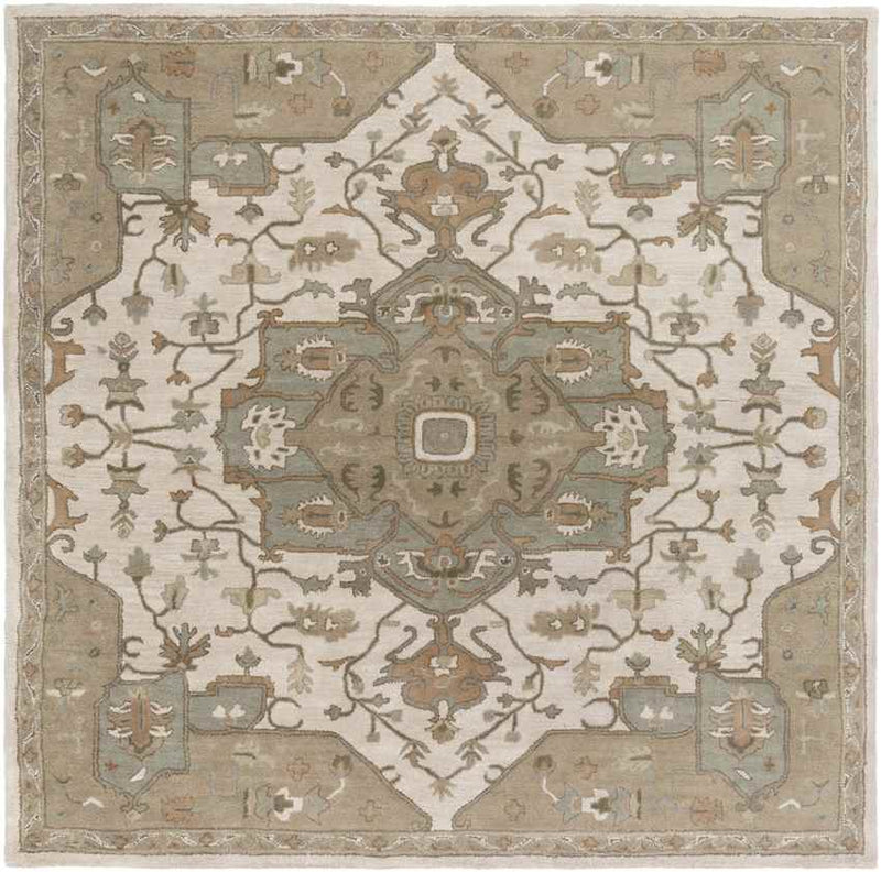 Roblin Traditional Khaki Area Rug