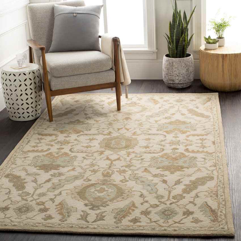 Nackawic Traditional Beige Area Rug