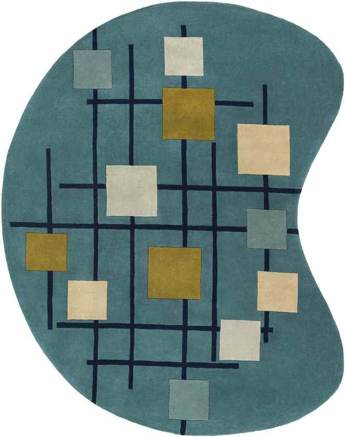 Charlo Modern Teal Area Rug