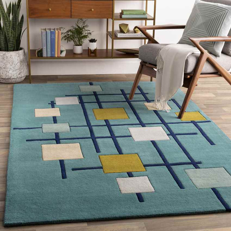 Charlo Modern Teal Area Rug