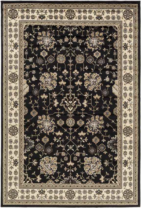 Lac Baker Traditional Black Area Rug