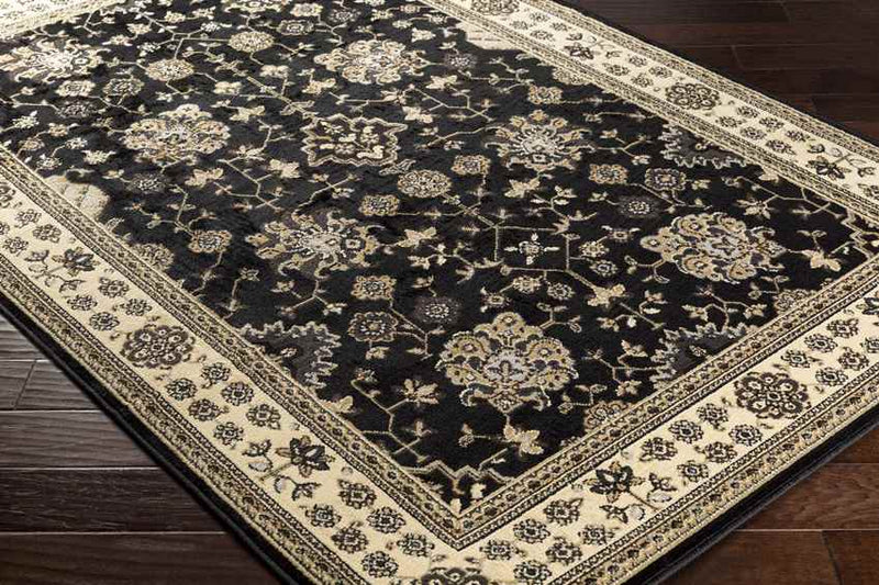 Lac Baker Traditional Black Area Rug