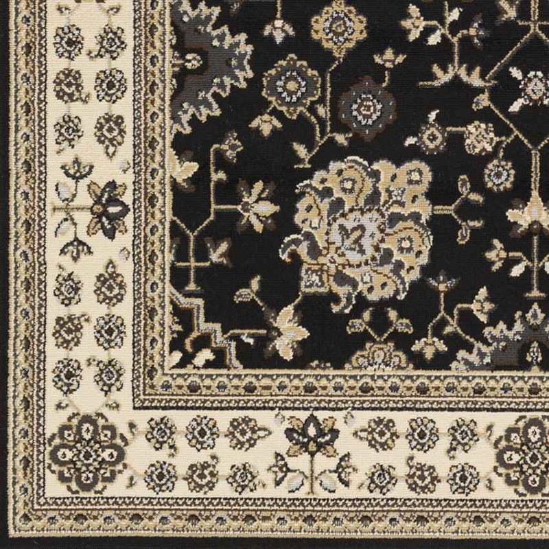 Lac Baker Traditional Black Area Rug