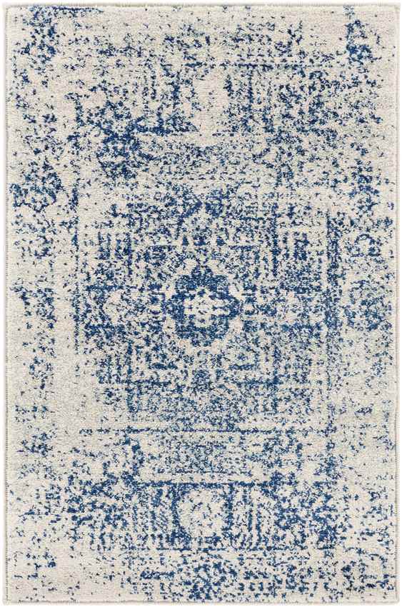 Bay Bulls Traditional Dark Blue Area Rug