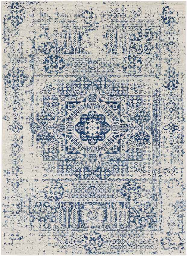 Bay Bulls Traditional Dark Blue Area Rug