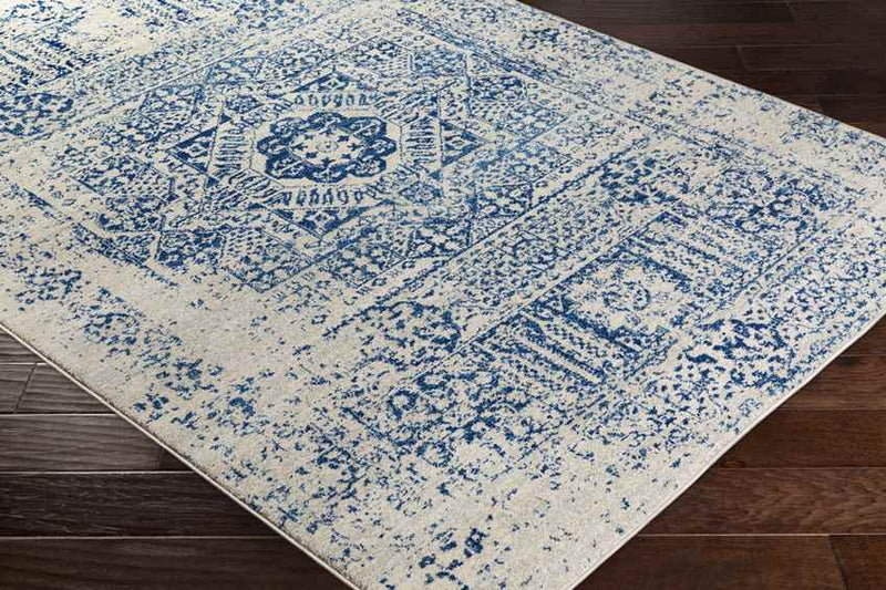 Bay Bulls Traditional Dark Blue Area Rug