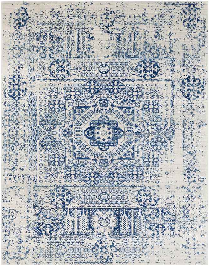 Bay Bulls Traditional Dark Blue Area Rug