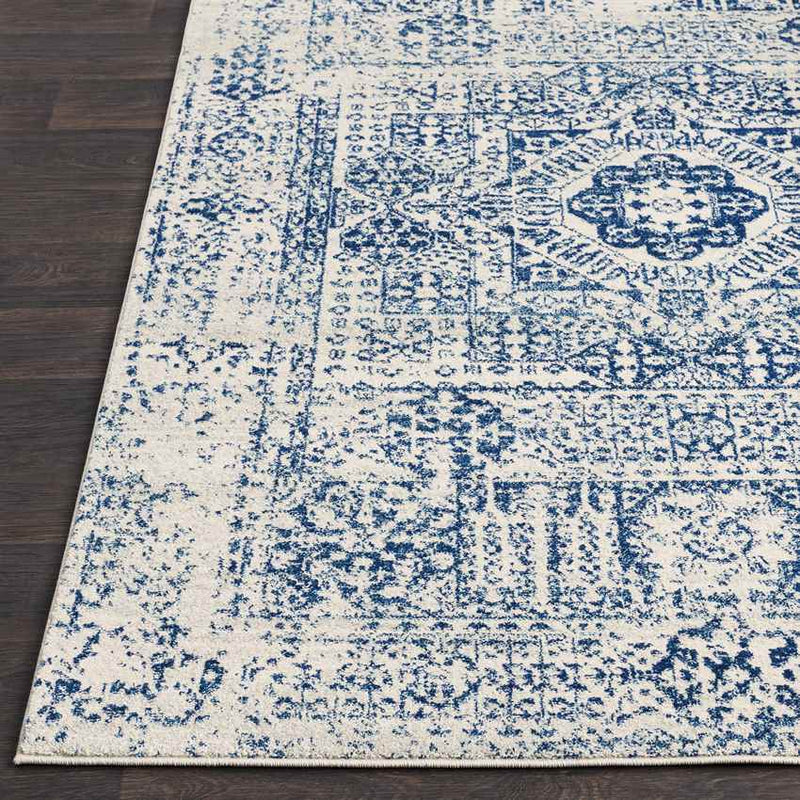 Bay Bulls Traditional Dark Blue Area Rug