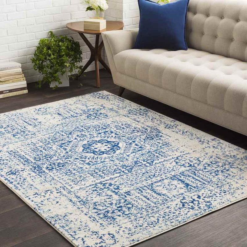 Bay Bulls Traditional Dark Blue Area Rug