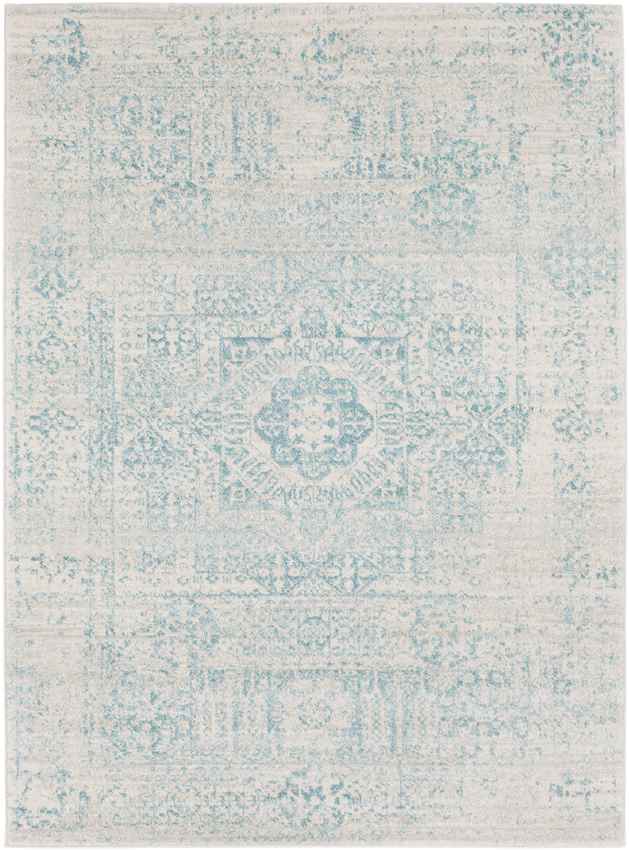 Bay Bulls Traditional Teal Area Rug