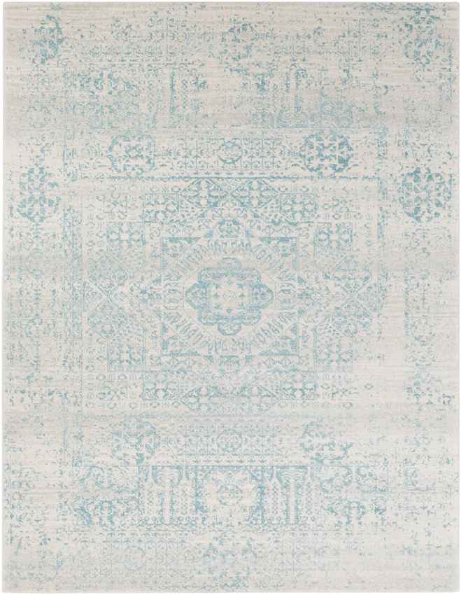 Bay Bulls Traditional Teal Area Rug