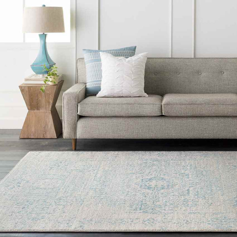 Bay Bulls Traditional Teal Area Rug