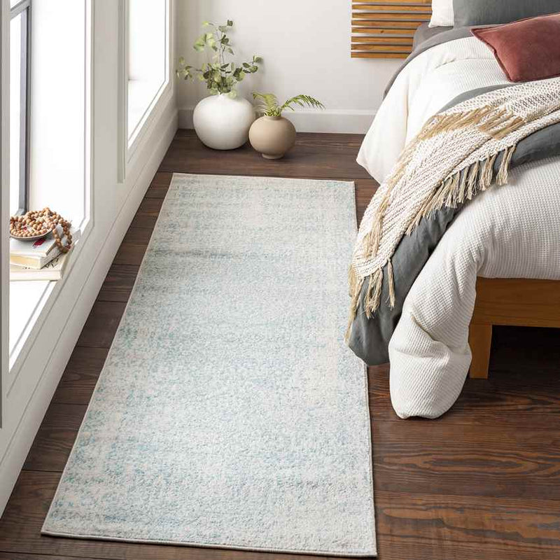 Bay Bulls Traditional Teal Area Rug