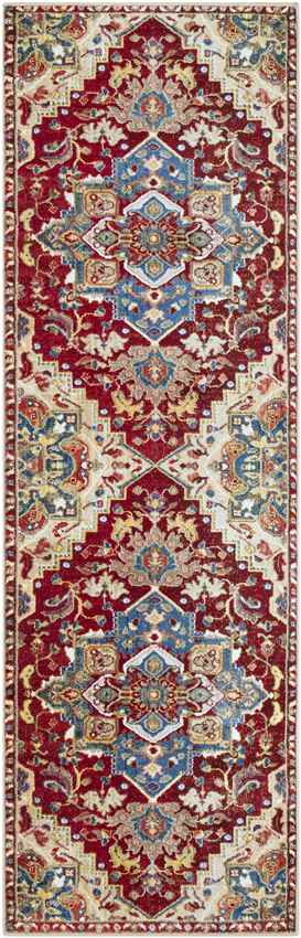 Macon Traditional Dark Red Area Rug