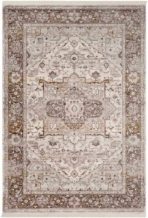 Tilt Cove Traditional Dark Brown Area Rug