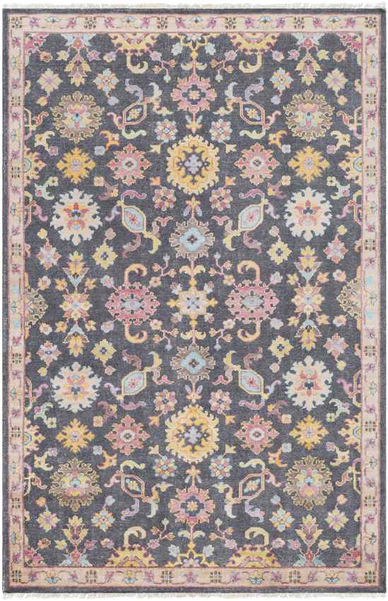 Coulsdon Traditional Charcoal/Beige Area Rug