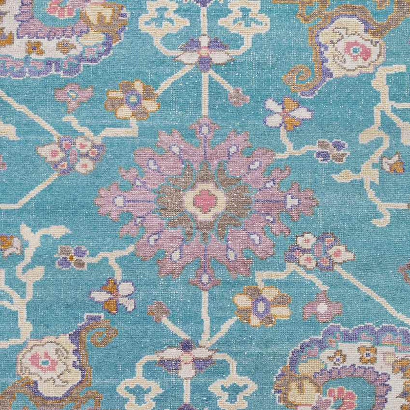 Crawley Traditional Teal Area Rug