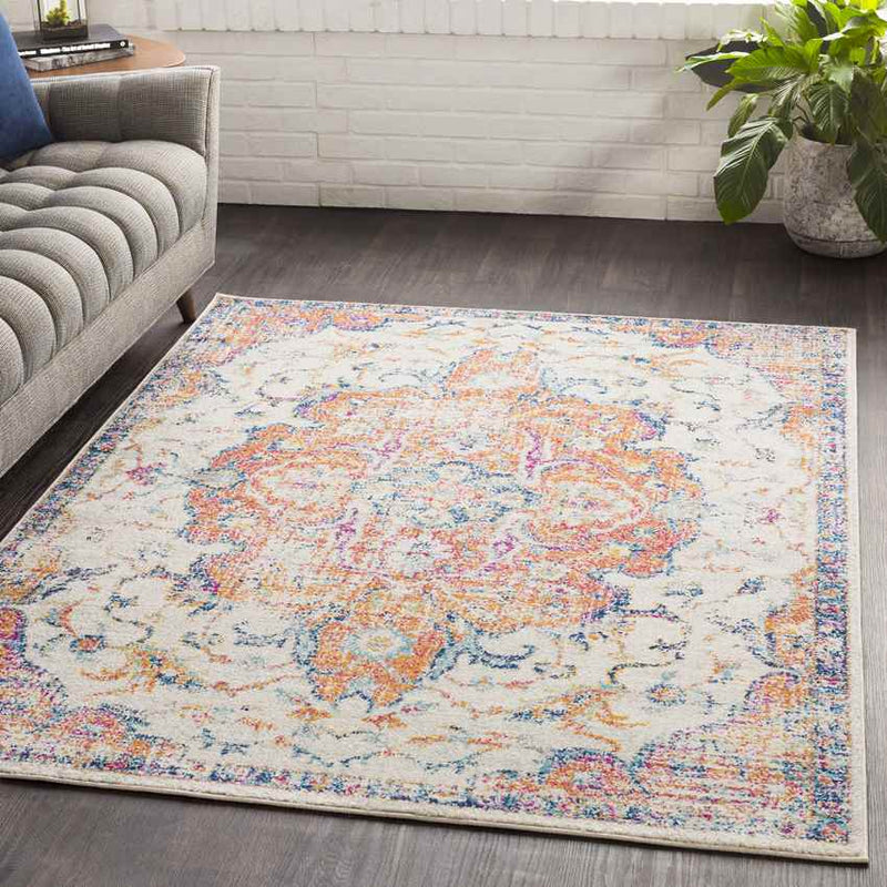 Toulouse Traditional Bright Orange Area Rug